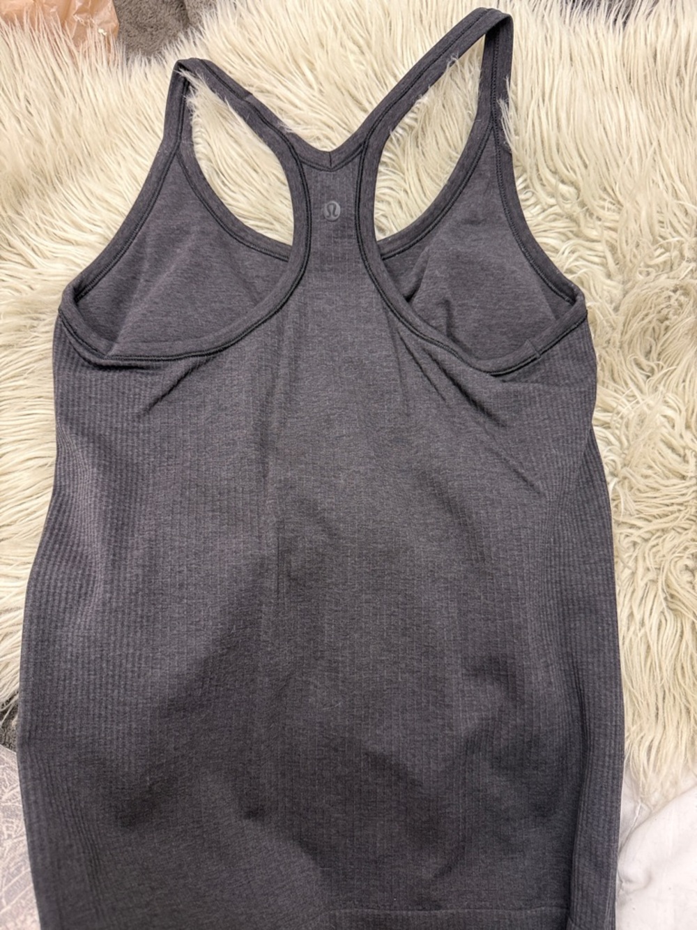 lululemon athletica Charcoal Gray Ribbed Racerback Tank